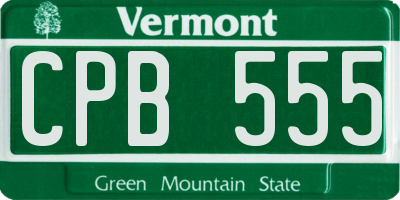 VT license plate CPB555