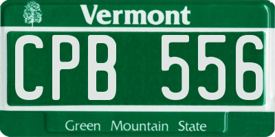 VT license plate CPB556