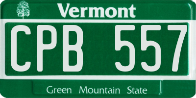 VT license plate CPB557