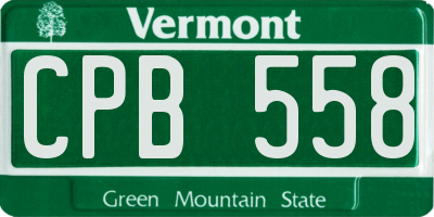 VT license plate CPB558