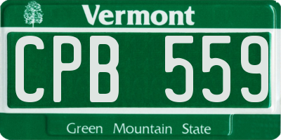 VT license plate CPB559