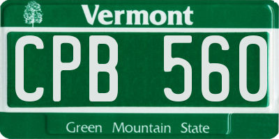 VT license plate CPB560