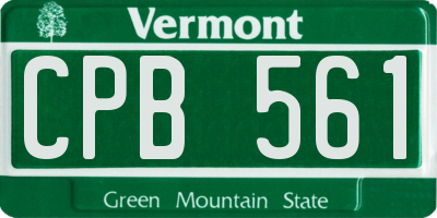 VT license plate CPB561