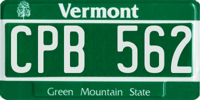 VT license plate CPB562