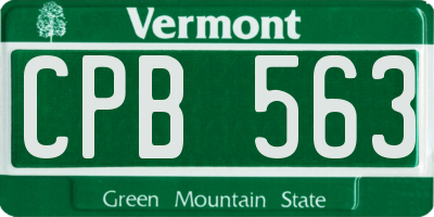 VT license plate CPB563