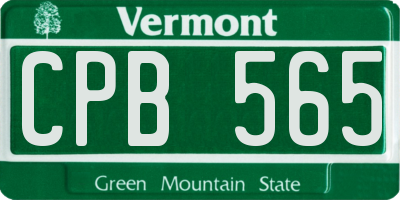 VT license plate CPB565