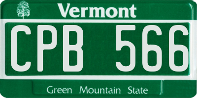 VT license plate CPB566