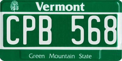 VT license plate CPB568