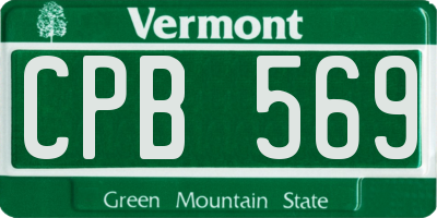 VT license plate CPB569
