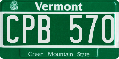 VT license plate CPB570