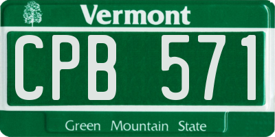 VT license plate CPB571