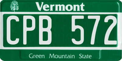 VT license plate CPB572