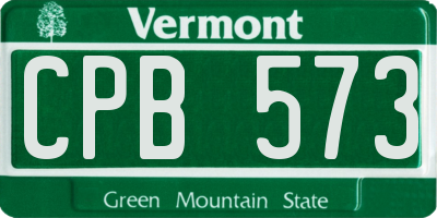 VT license plate CPB573