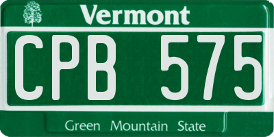 VT license plate CPB575