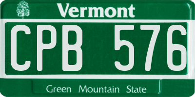VT license plate CPB576