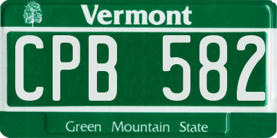 VT license plate CPB582