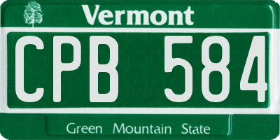 VT license plate CPB584