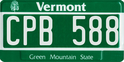 VT license plate CPB588