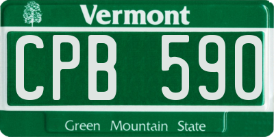 VT license plate CPB590