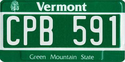 VT license plate CPB591