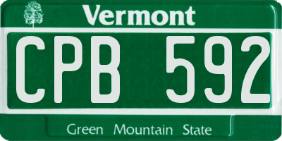 VT license plate CPB592