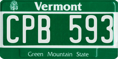 VT license plate CPB593