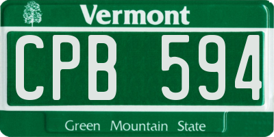 VT license plate CPB594
