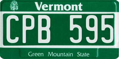 VT license plate CPB595