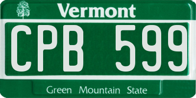 VT license plate CPB599