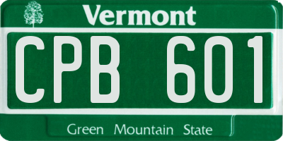 VT license plate CPB601
