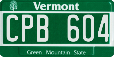 VT license plate CPB604