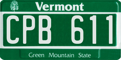 VT license plate CPB611