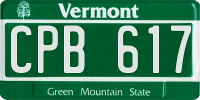 VT license plate CPB617