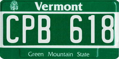 VT license plate CPB618