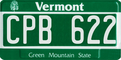 VT license plate CPB622