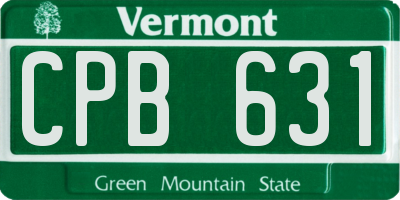 VT license plate CPB631