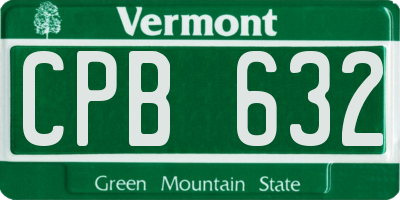 VT license plate CPB632