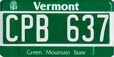 VT license plate CPB637