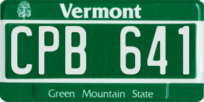 VT license plate CPB641