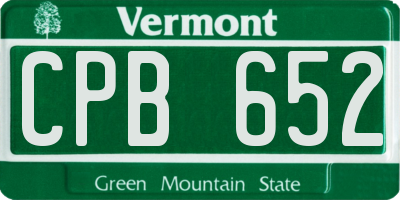 VT license plate CPB652