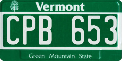 VT license plate CPB653