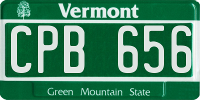 VT license plate CPB656