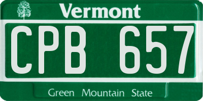 VT license plate CPB657
