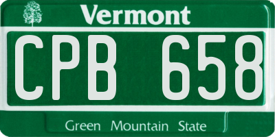 VT license plate CPB658
