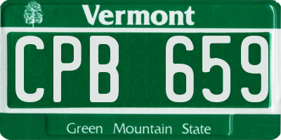 VT license plate CPB659