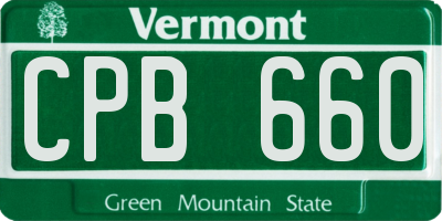 VT license plate CPB660
