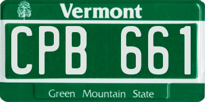 VT license plate CPB661