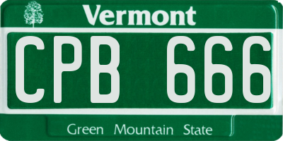 VT license plate CPB666