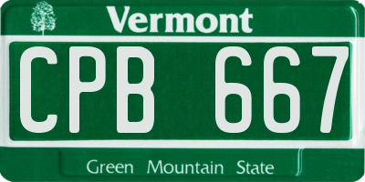 VT license plate CPB667