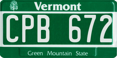 VT license plate CPB672